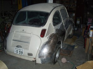 Subaru 360 EV electric vehicle work in progress 2
