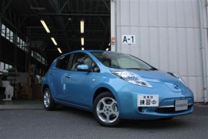 Nissan Leaf EV dirivng instruction car in Japan