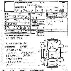 Ford Falcon Ranchero Japanese car auction inspector's report