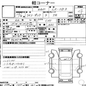 Honda Life Dunk  auction sheet