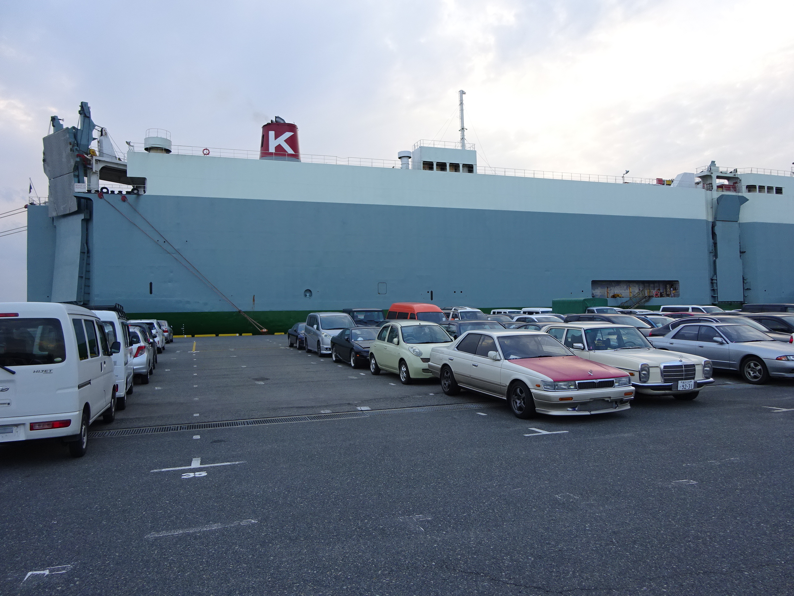 Ro-Ro ship at port in Japan