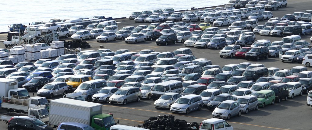 Cars at the port in Japan