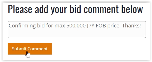 Confirming bid in online Japanese car auction system