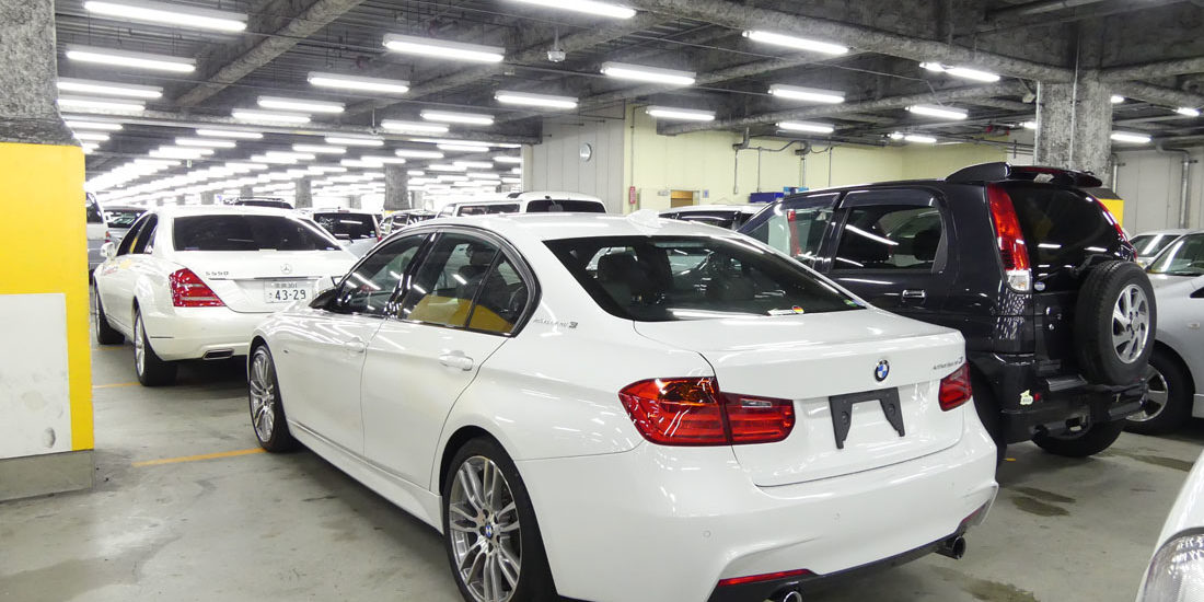 BMW in HAA Kobe Japanese car auction parking lot