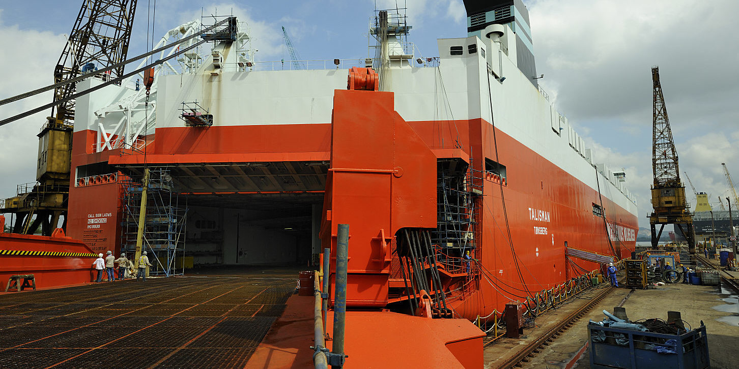 RORO (Ro-Ro) ship loading ramp